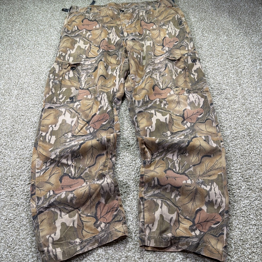Vintage Mossy Oak Fall Foliage Camo Pants Adjustable  Straight Leg XXL 40-44W